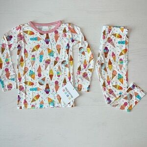 Macaron + Me Ice Cream Long Sleeve Bamboo Pajama Set 5T 6